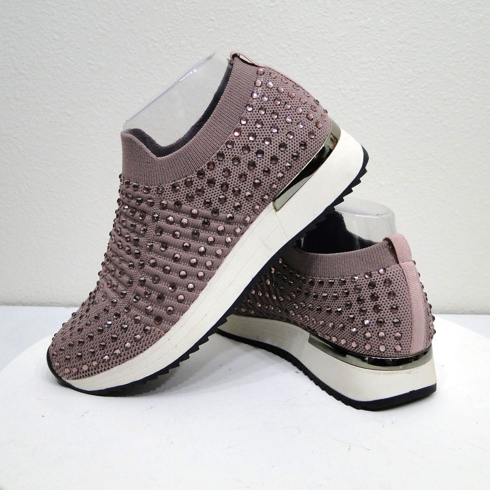 Kenneth Cole Reaction Cameron Jewel Jogger Mauve Rhinestone Slip On Sneakers 7.5 - Picture 6 of 14